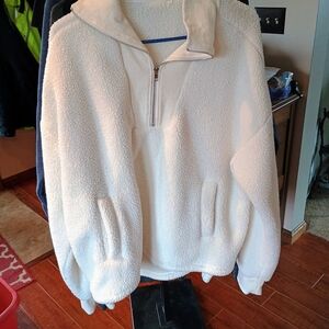 Cozy White Fleece Sweater